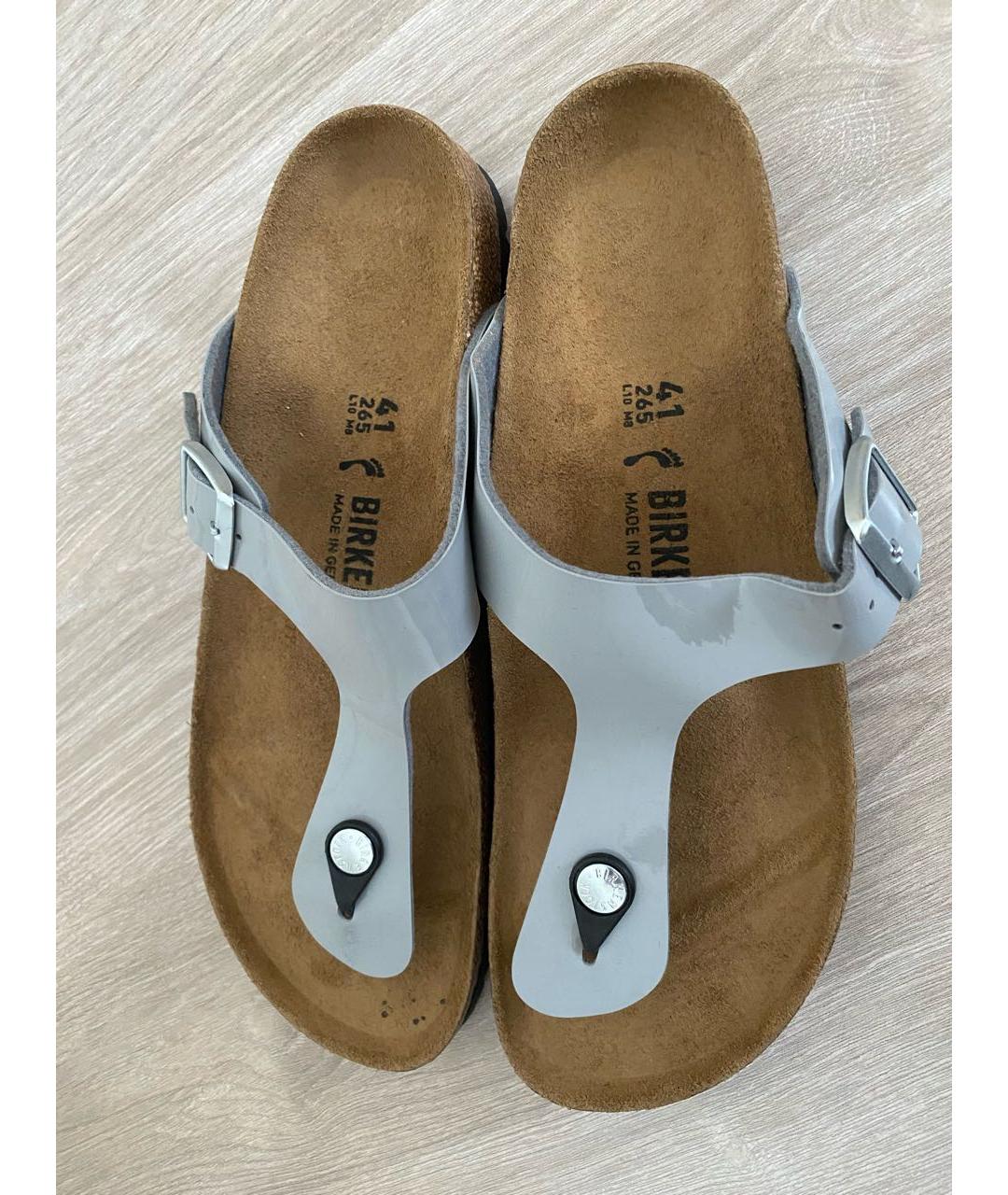 BIRKENSTOCK Серые замшевые сабо, фото 3