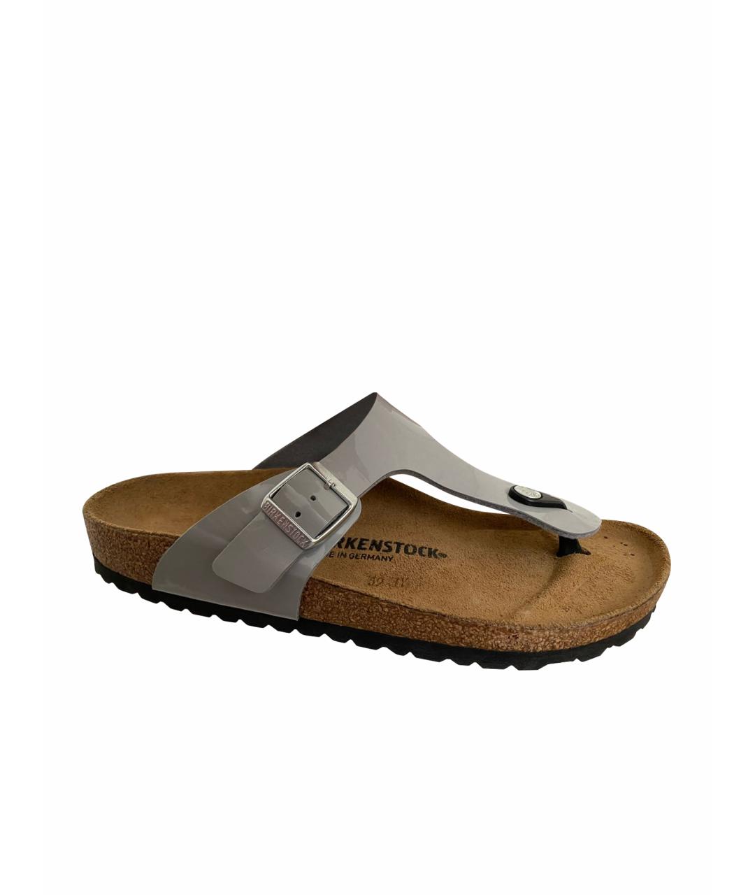 BIRKENSTOCK Серые замшевые сабо, фото 1