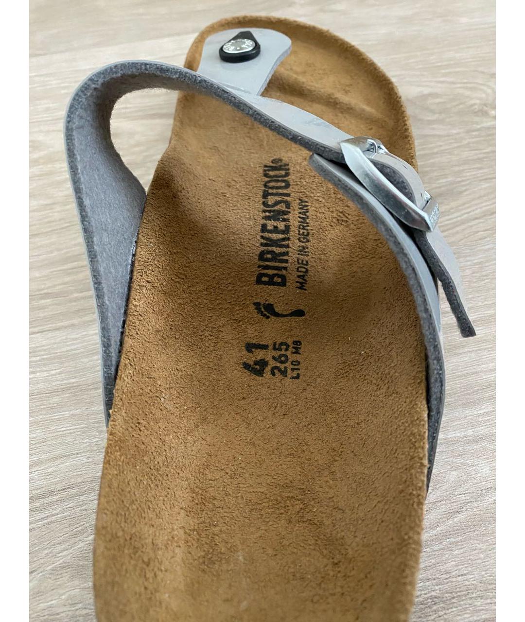 BIRKENSTOCK Серые замшевые сабо, фото 6