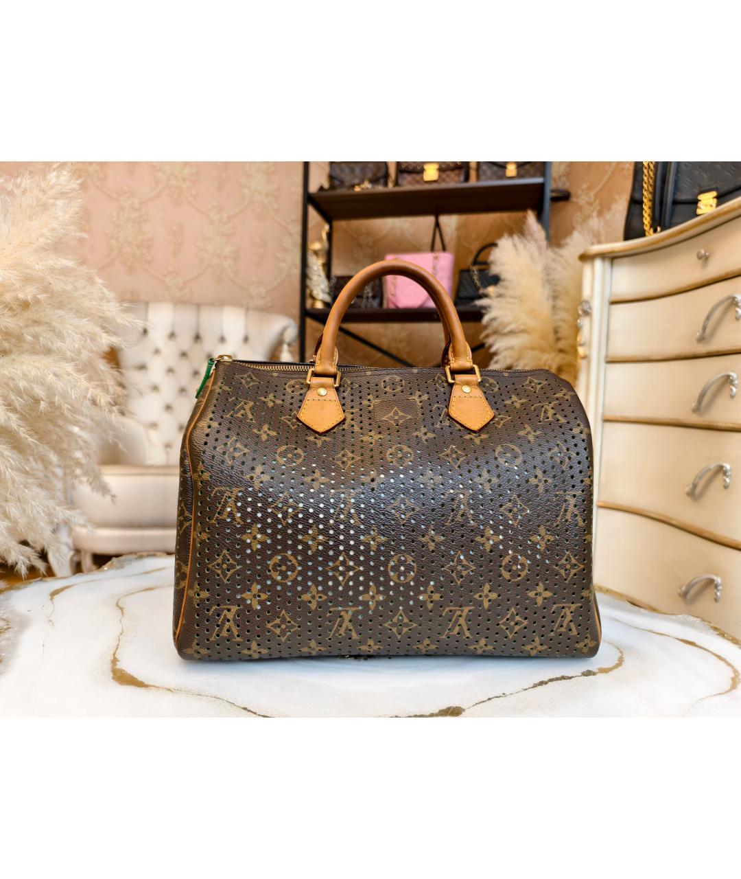 LOUIS VUITTON Коричневая сумка с короткими ручками, фото 3