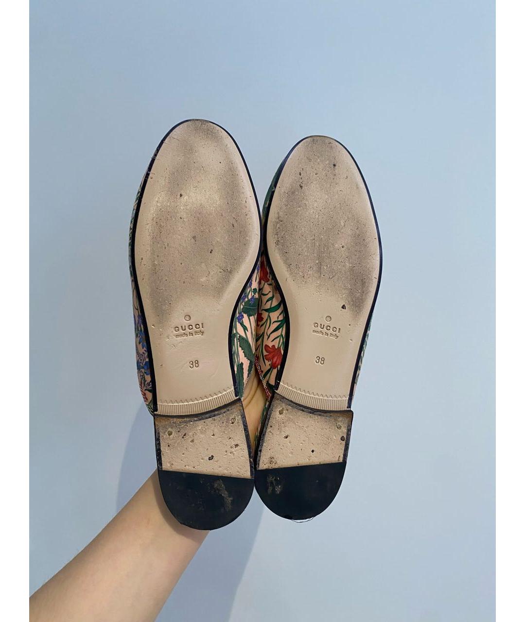 GUCCI Розовые текстильные мюли, фото 7