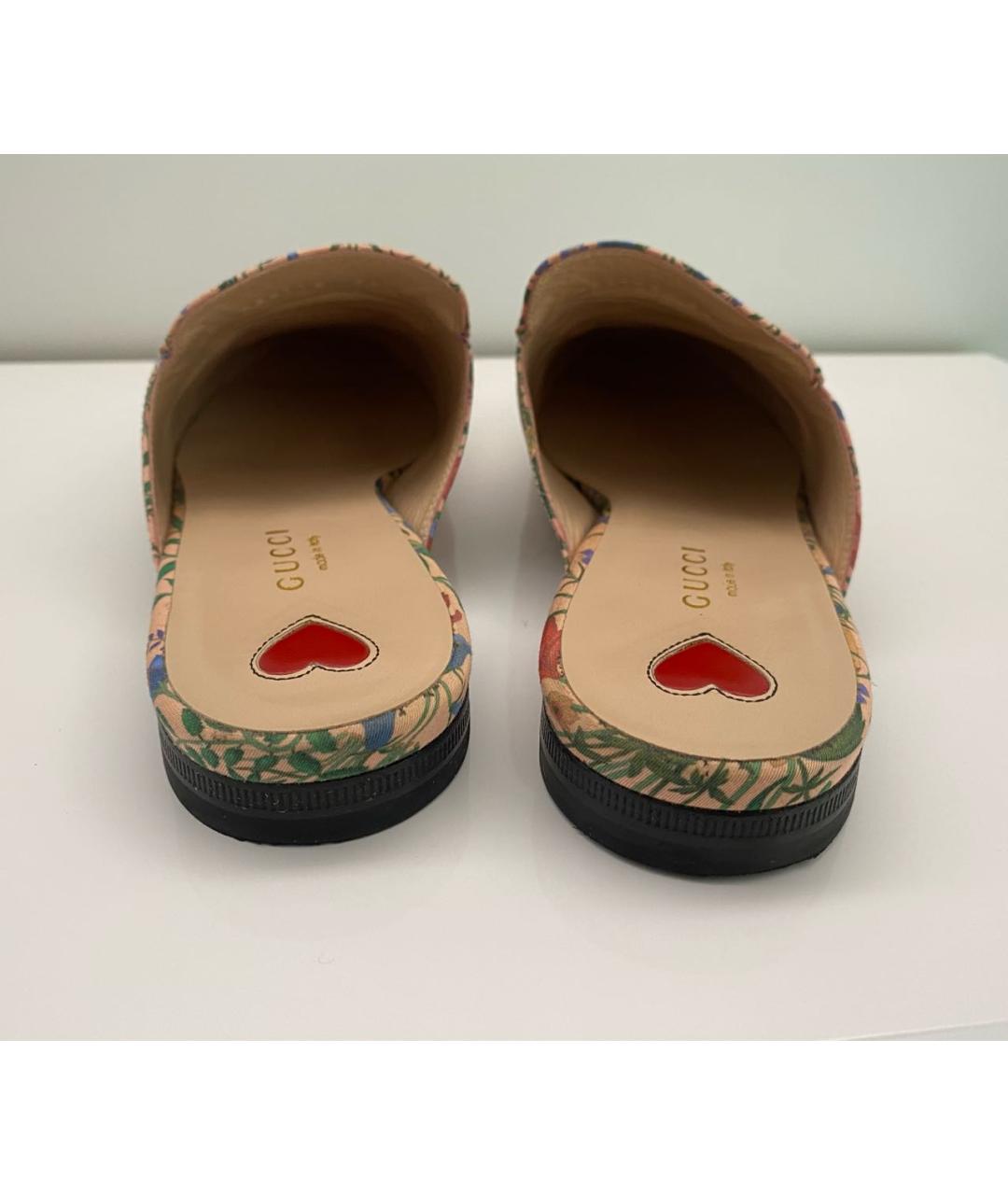 GUCCI Розовые текстильные мюли, фото 4