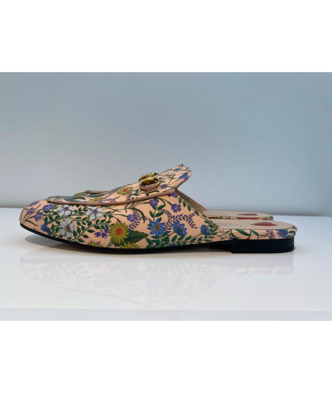 GUCCI Розовые текстильные мюли, фото 8