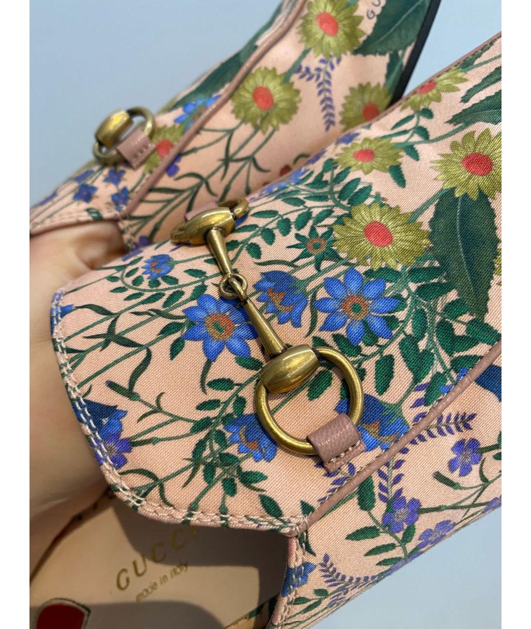 GUCCI Розовые текстильные мюли, фото 6