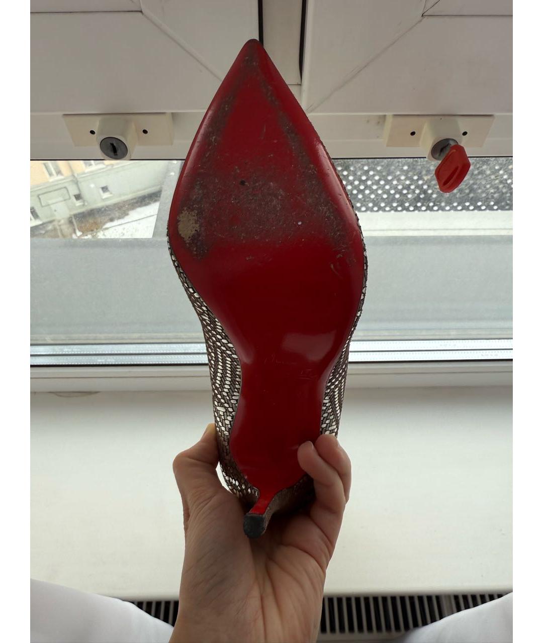 CHRISTIAN LOUBOUTIN Серебряные туфли, фото 4