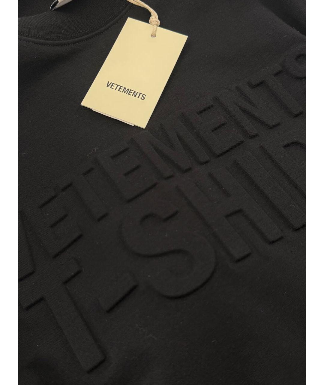VETEMENTS Черная хлопковая футболка, фото 4
