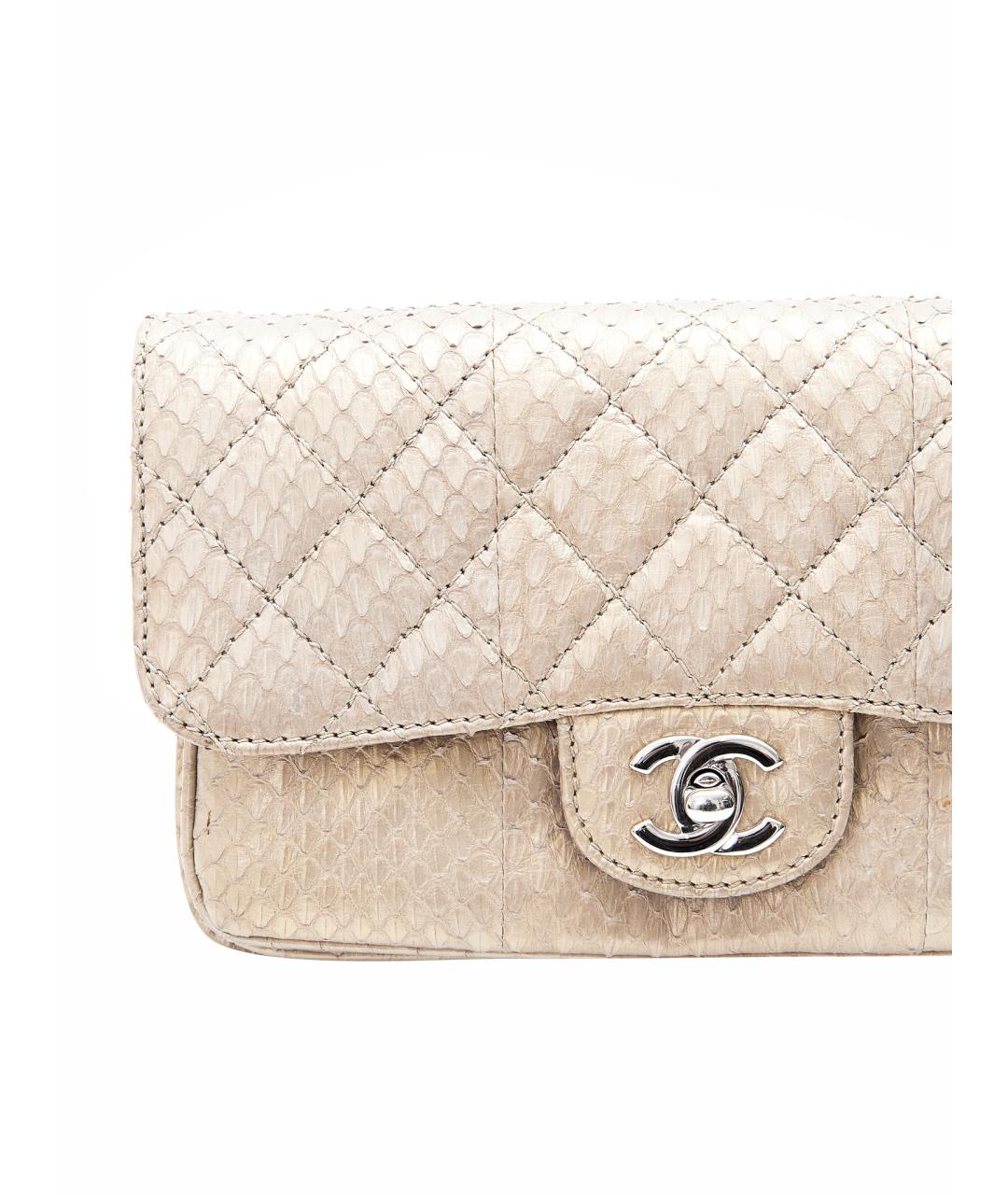 CHANEL Бежевая сумка через плечо из экзотической кожи, фото 11