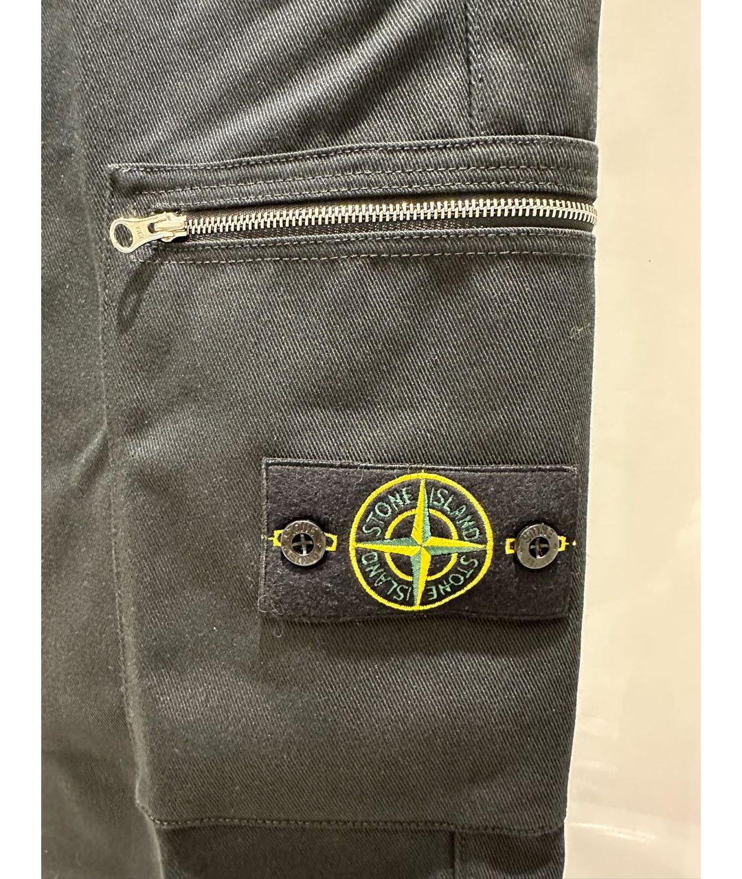 STONE ISLAND Черные хлопковые повседневные брюки, фото 7