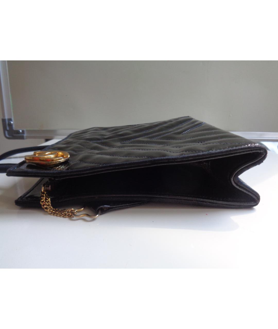 CHANEL Черная сумка через плечо из лакированной кожи, фото 5