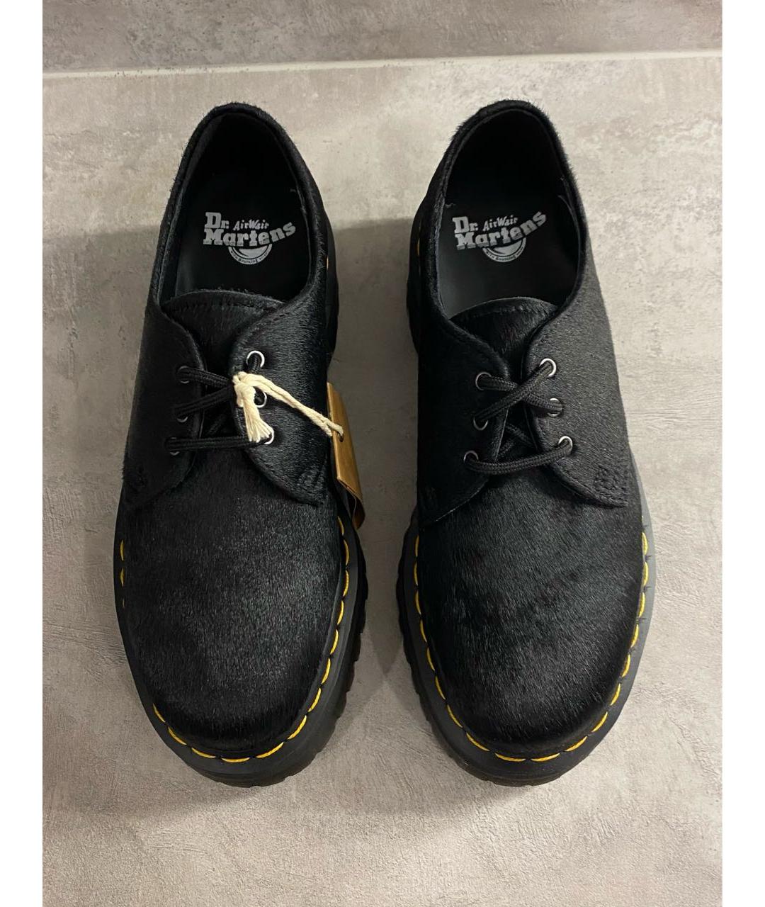 DR. MARTENS Черные кожаные низкие ботинки, фото 5