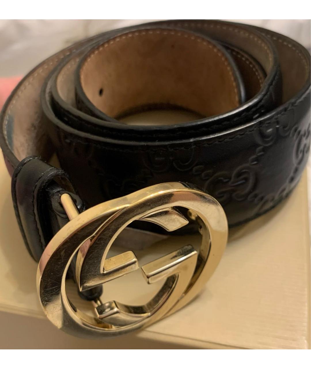 GUCCI Черный кожаный ремень, фото 2