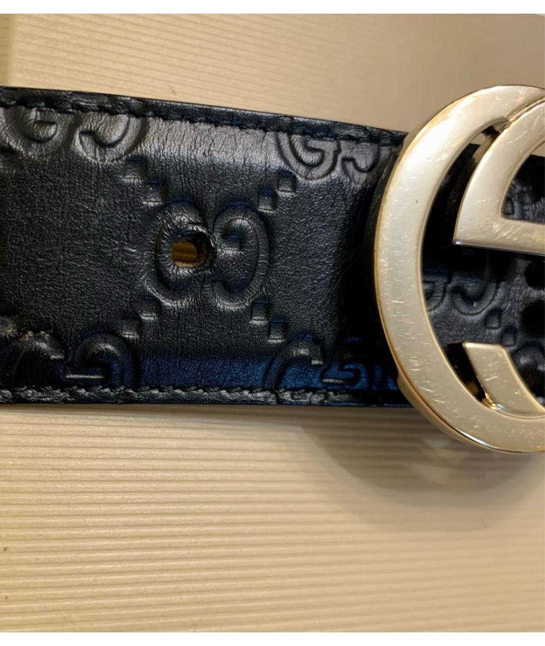 GUCCI Черный кожаный ремень, фото 4