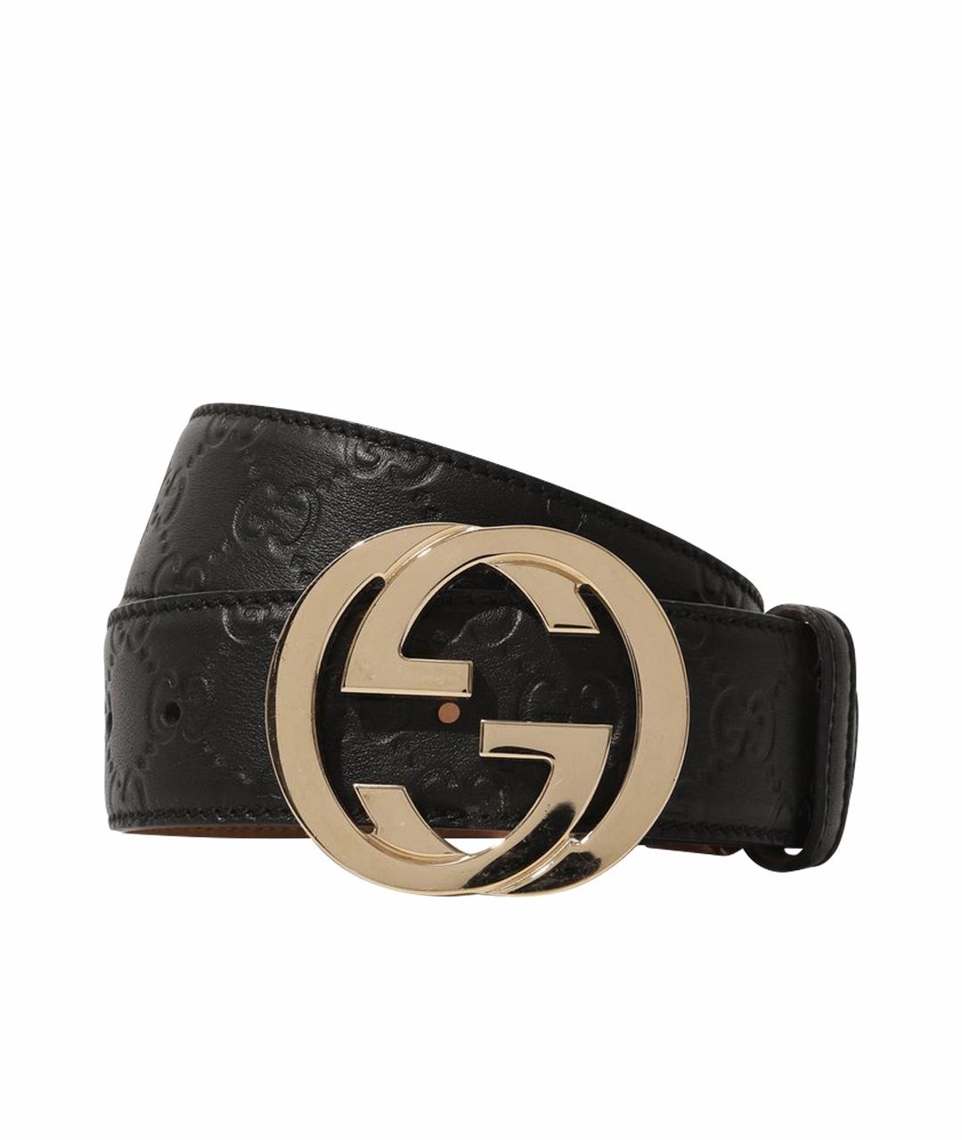 GUCCI Черный кожаный ремень, фото 1