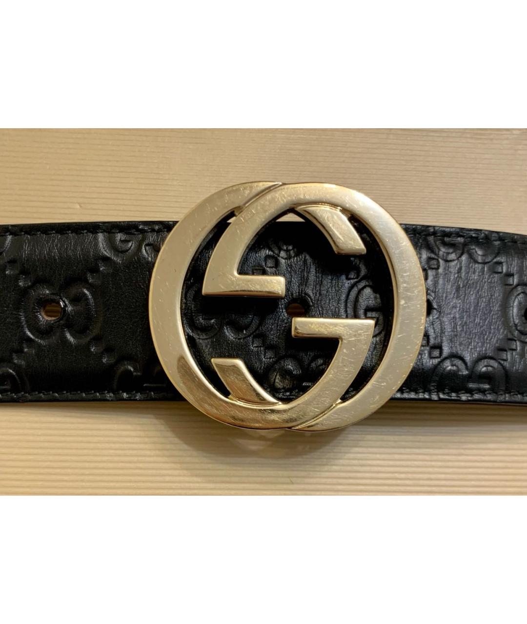 GUCCI Черный кожаный ремень, фото 3