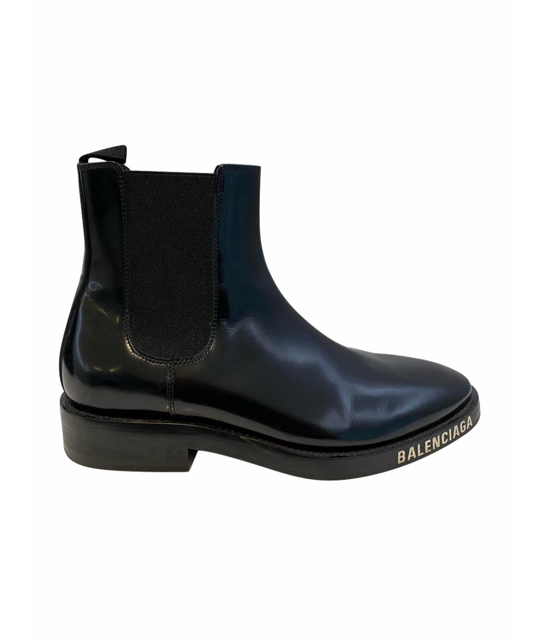 BALENCIAGA Черные кожаные полусапоги, фото 1