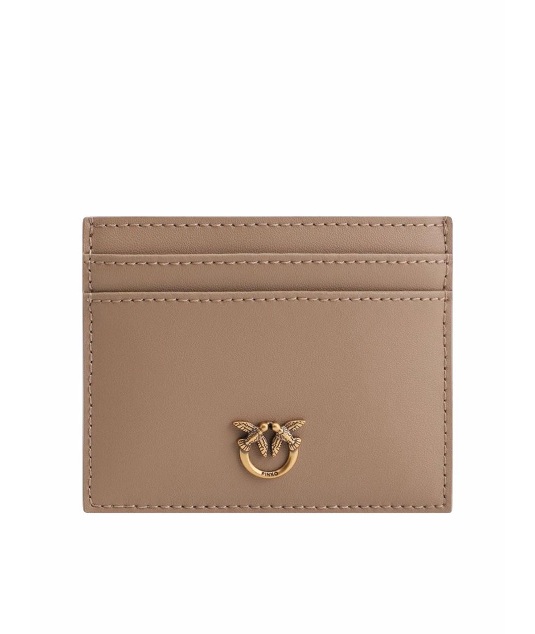 PINKO Бежевый кожаный кардхолдер, фото 1