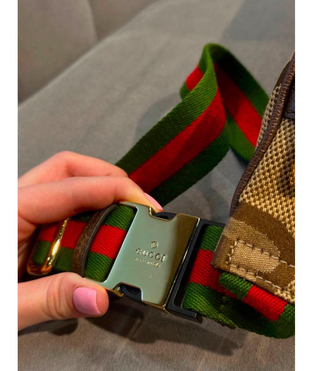 GUCCI Бежевая поясная сумка, фото 6