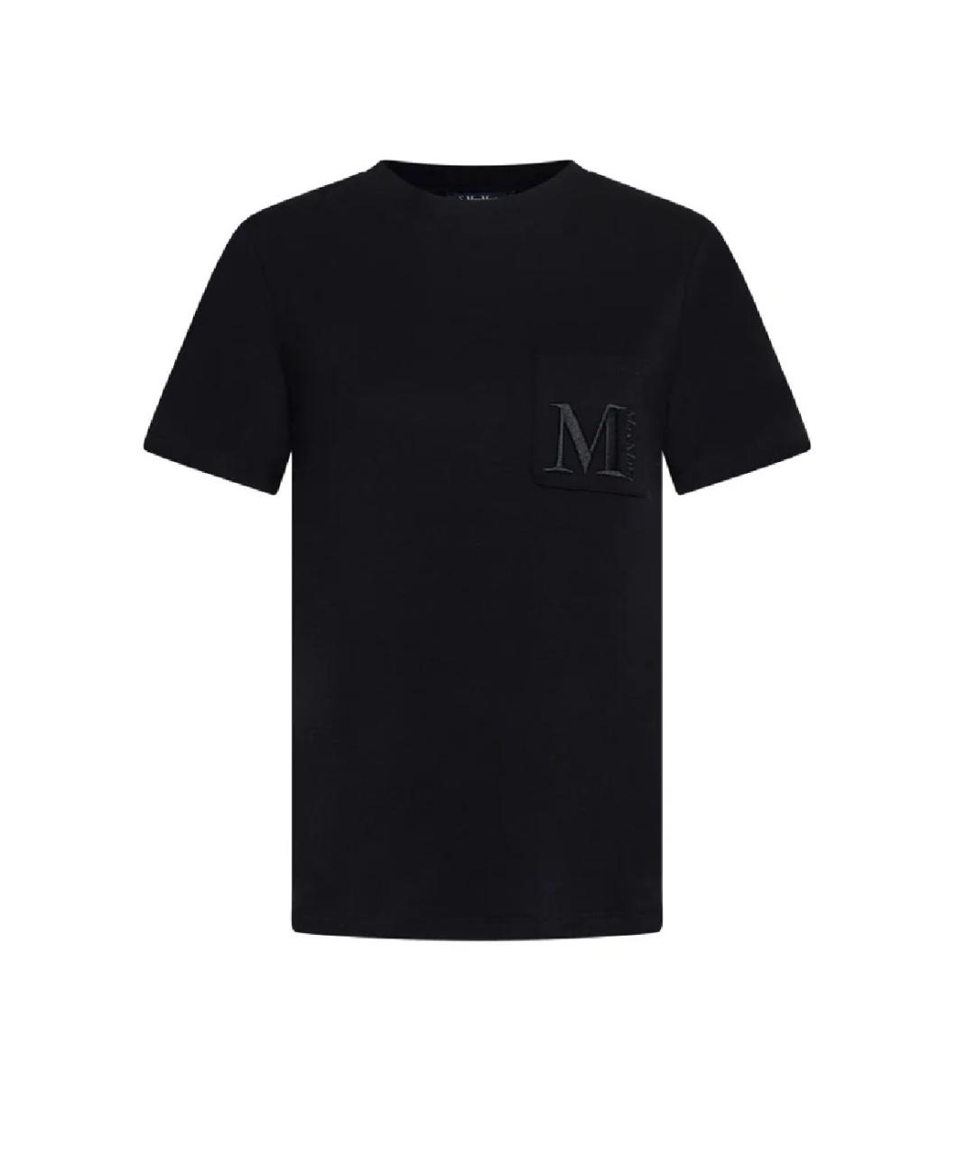 'S MAX MARA Черная хлопковая футболка, фото 1