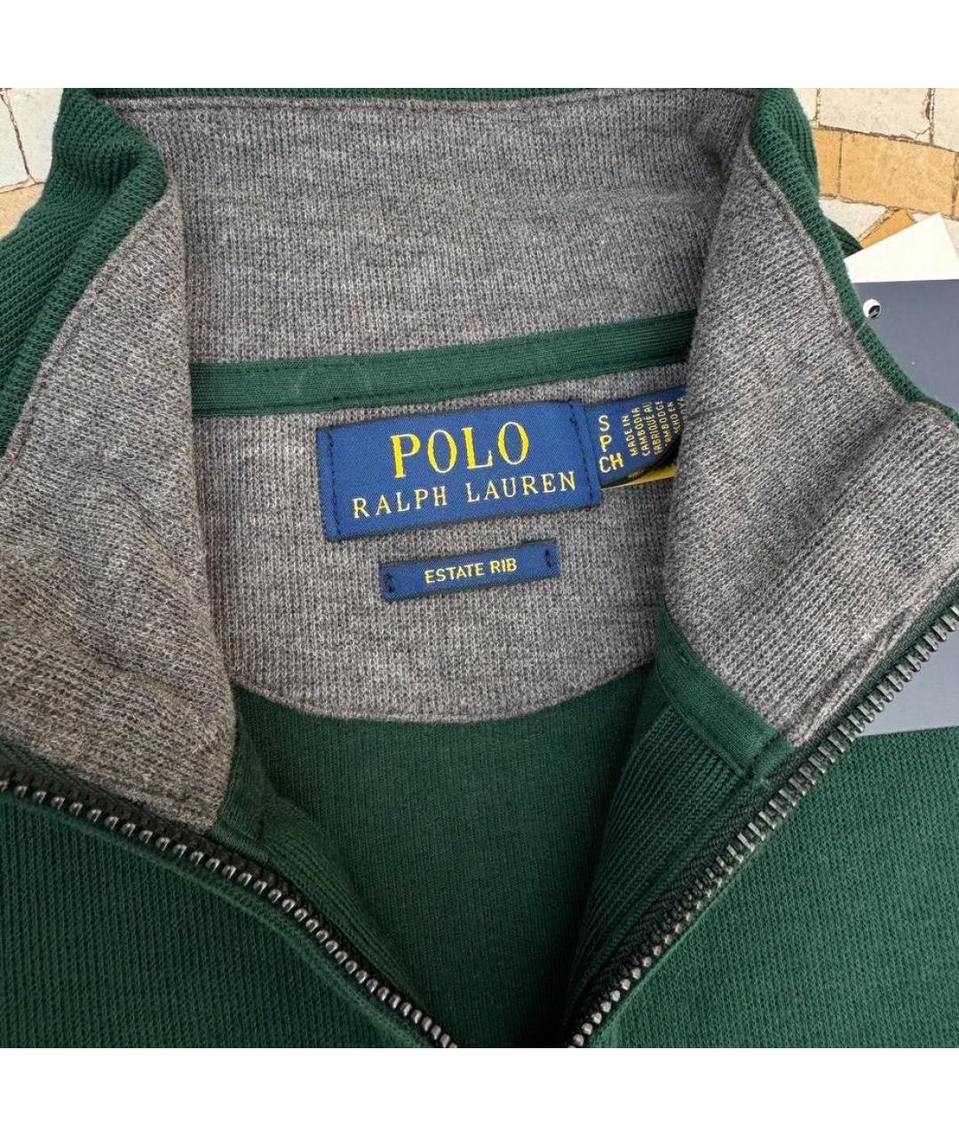 POLO RALPH LAUREN Зеленый хлопковый джемпер / свитер, фото 5