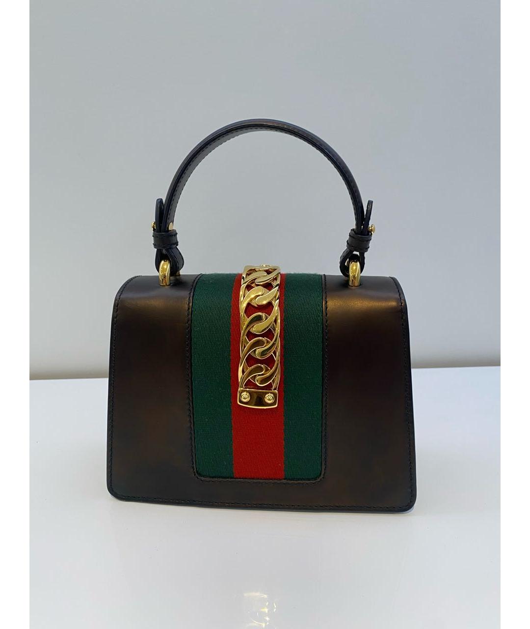 GUCCI Черная кожаная сумка через плечо, фото 3