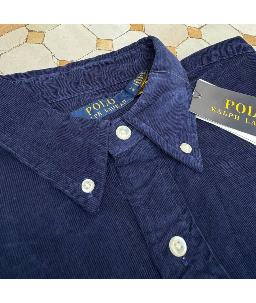 POLO RALPH LAUREN Темно-синяя хлопковая кэжуал рубашка, фото 3