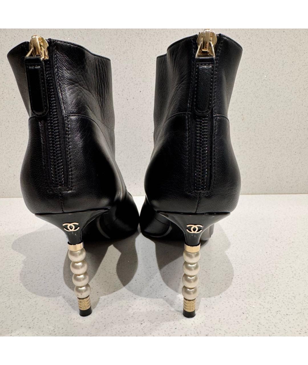 CHANEL Черные кожаные ботильоны, фото 3
