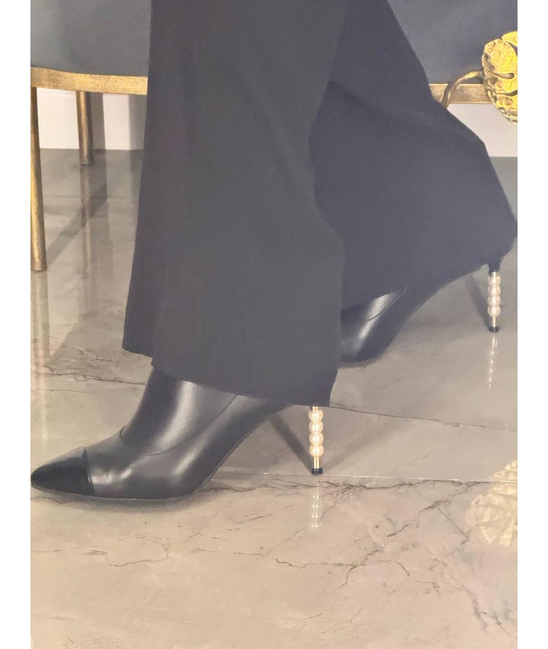 CHANEL Черные кожаные ботильоны, фото 2