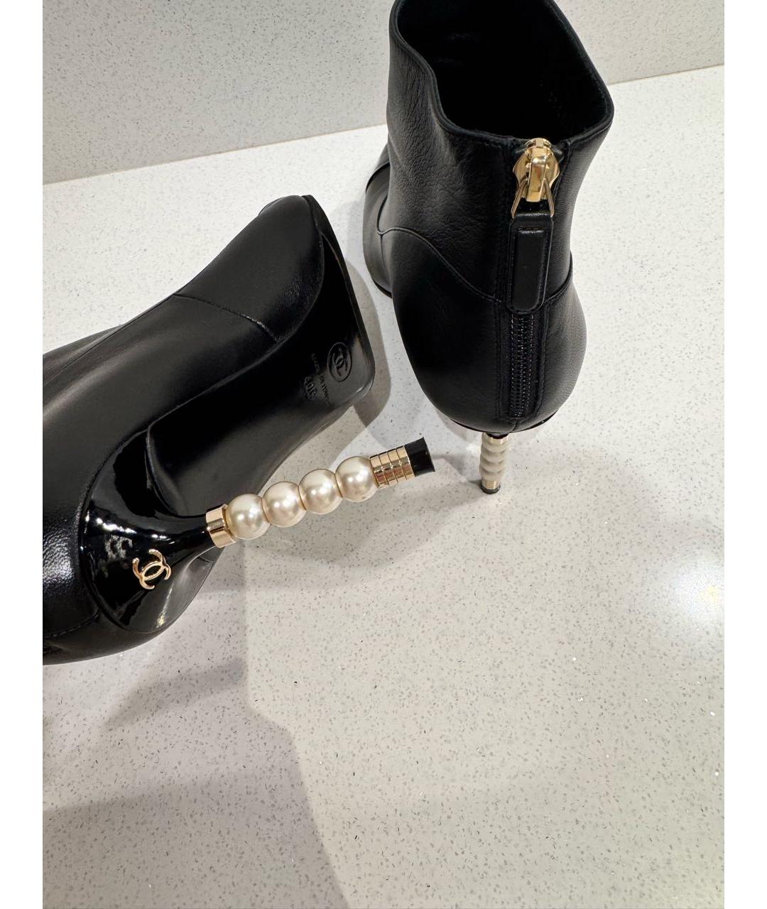 CHANEL Черные кожаные ботильоны, фото 5