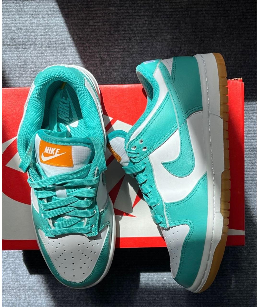 NIKE Зеленые кроссовки из искусственной кожи, фото 4