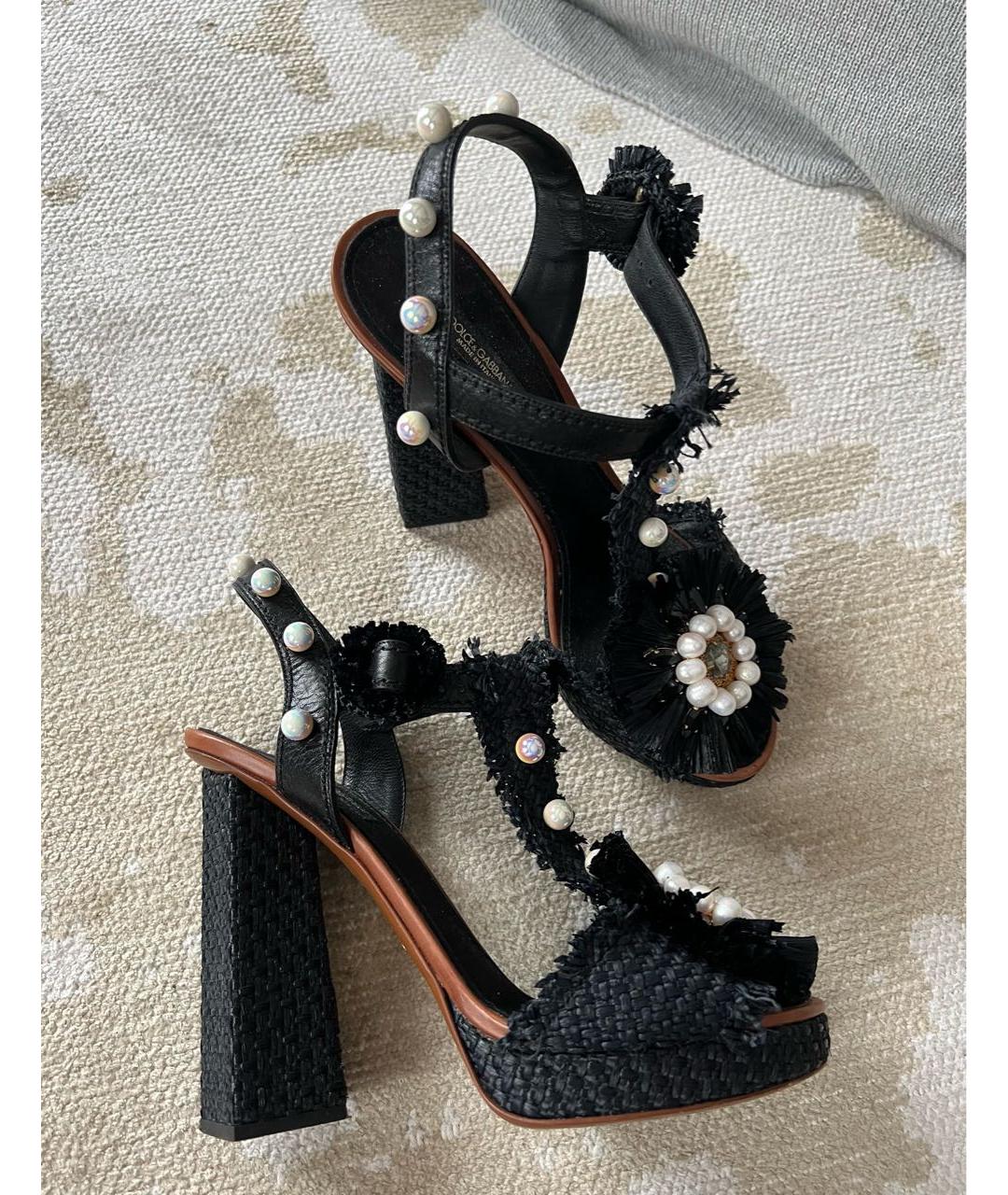 DOLCE&GABBANA Черные босоножки, фото 6