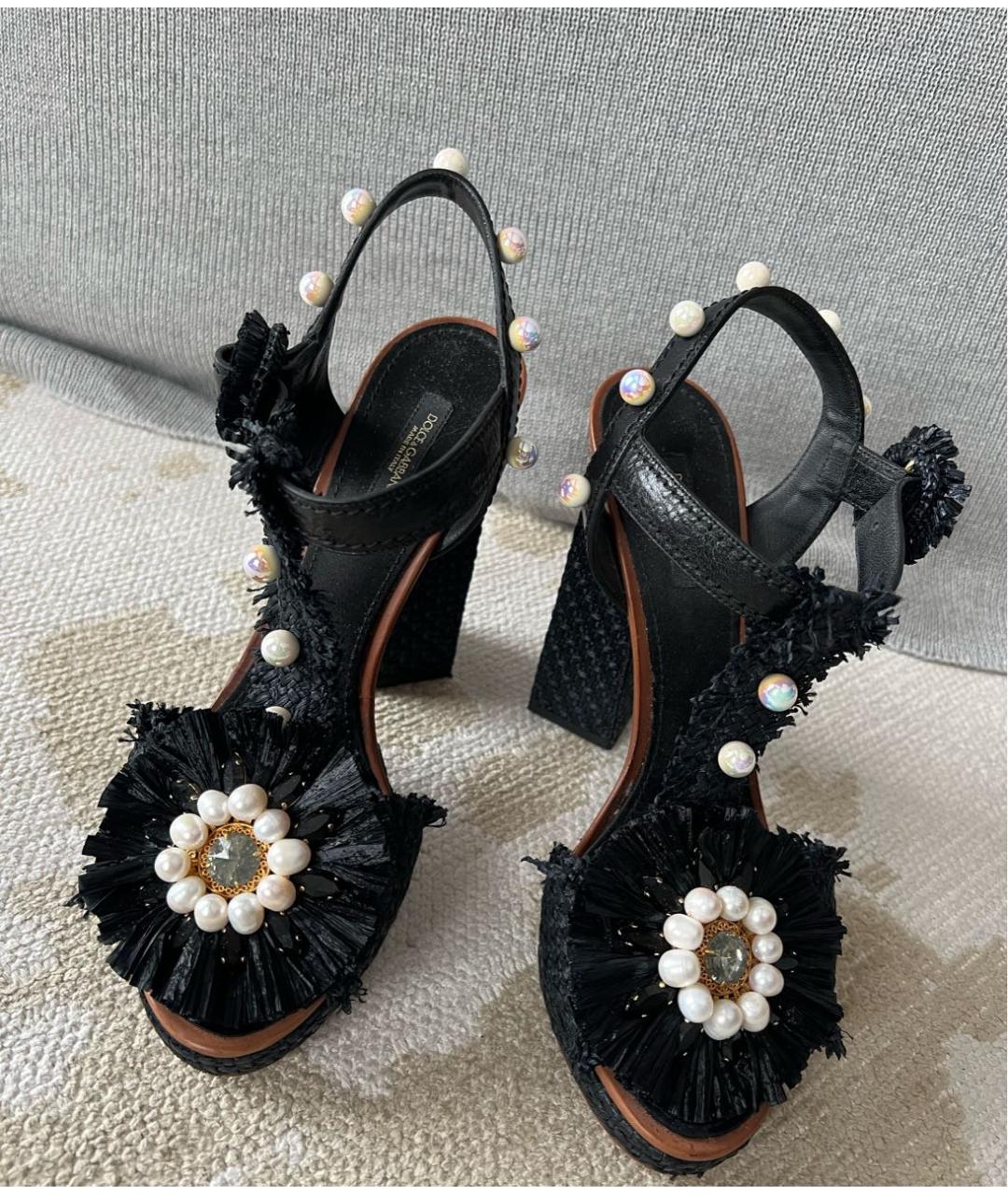 DOLCE&GABBANA Черные босоножки, фото 3