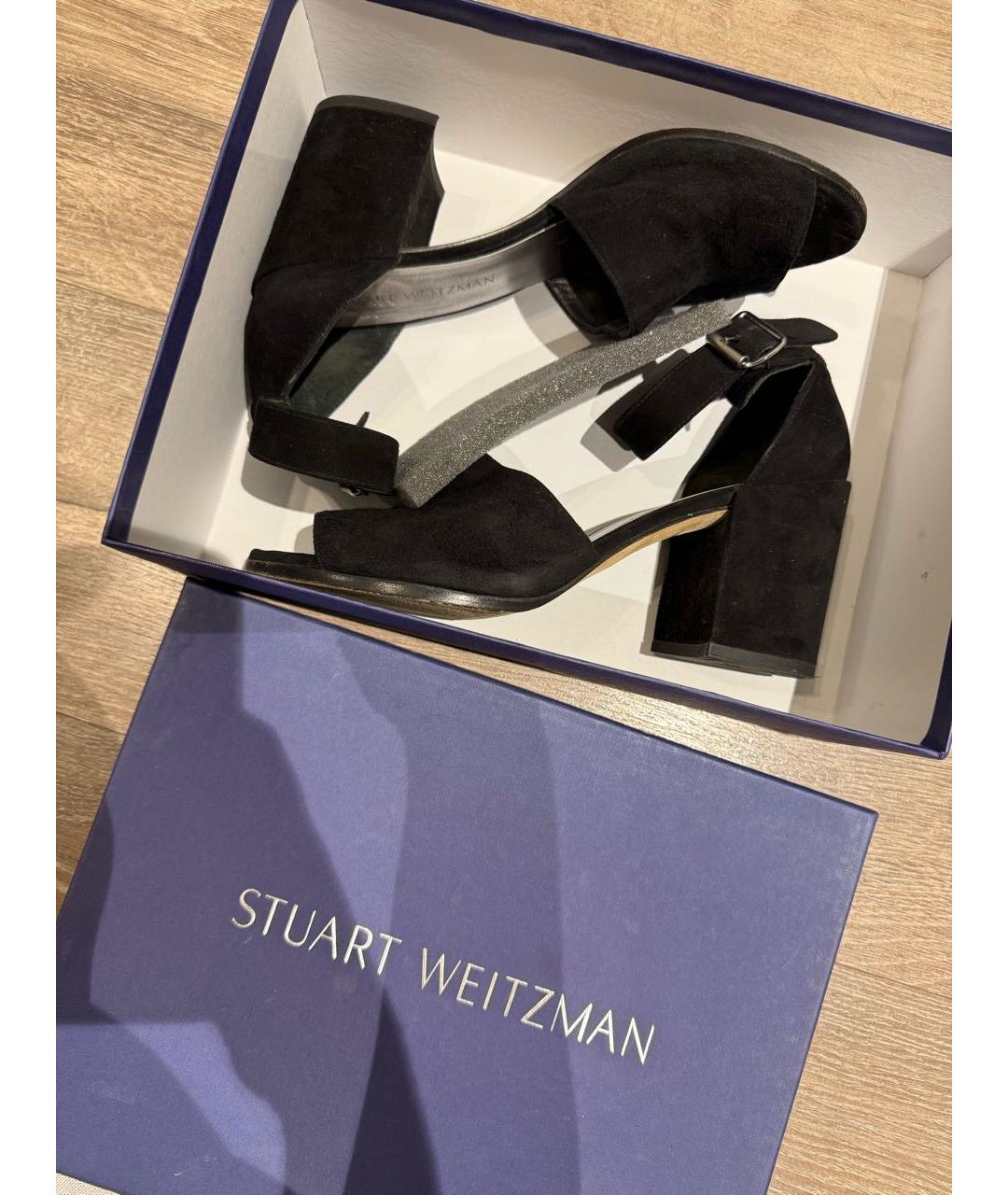 STUART WEITZMAN Черные замшевые босоножки, фото 5