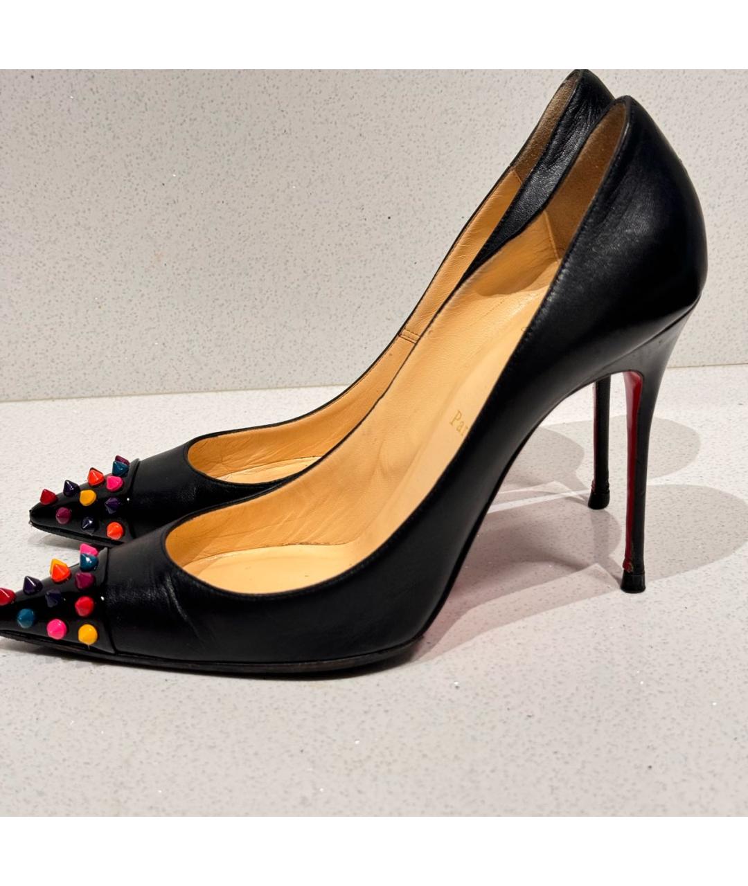 CHRISTIAN LOUBOUTIN Черные кожаные туфли, фото 7