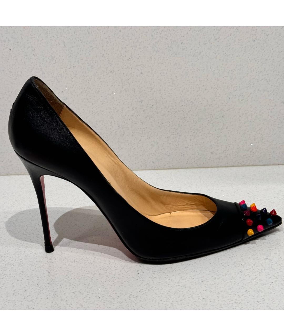 CHRISTIAN LOUBOUTIN Черные кожаные туфли, фото 8