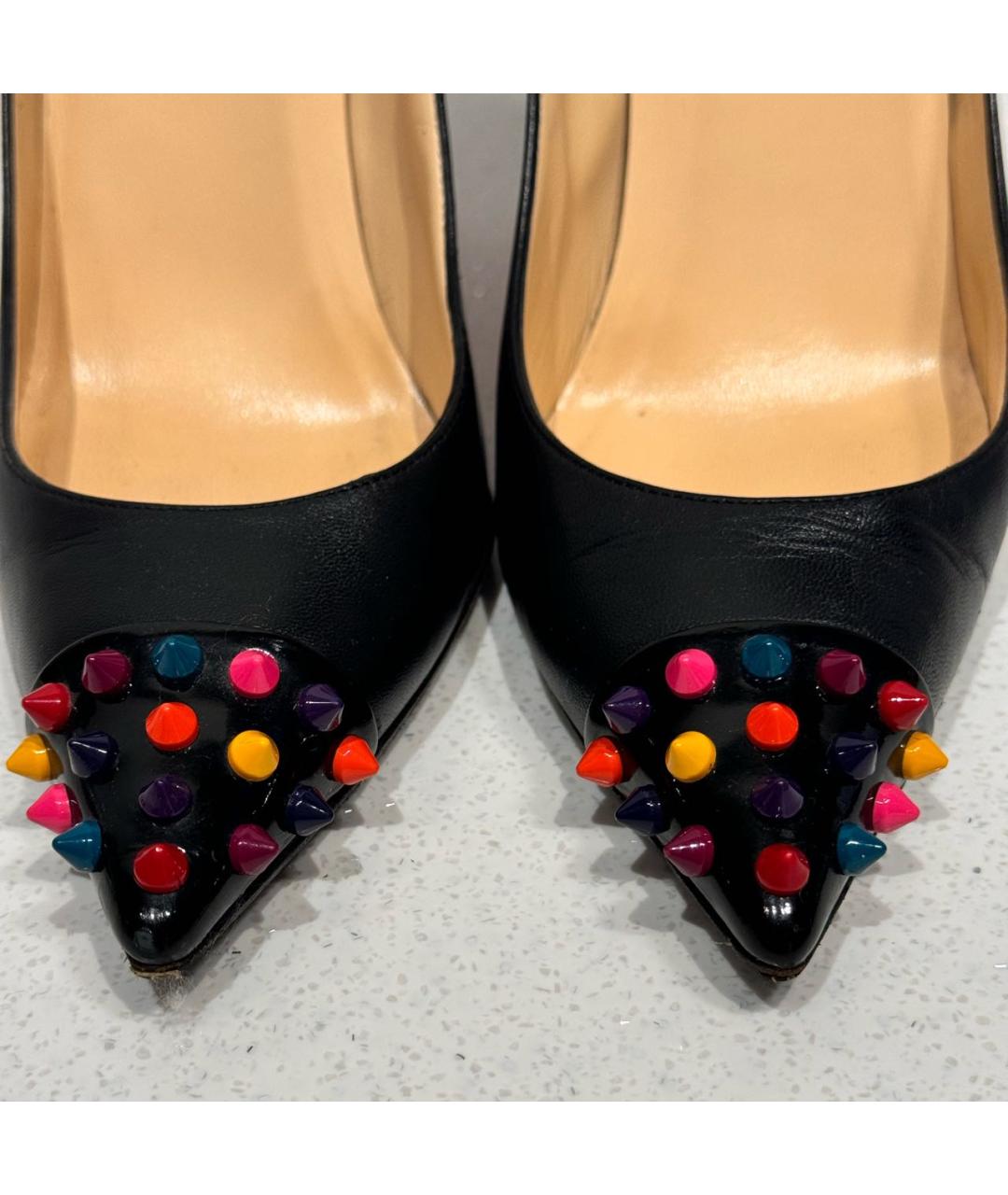 CHRISTIAN LOUBOUTIN Черные кожаные туфли, фото 5