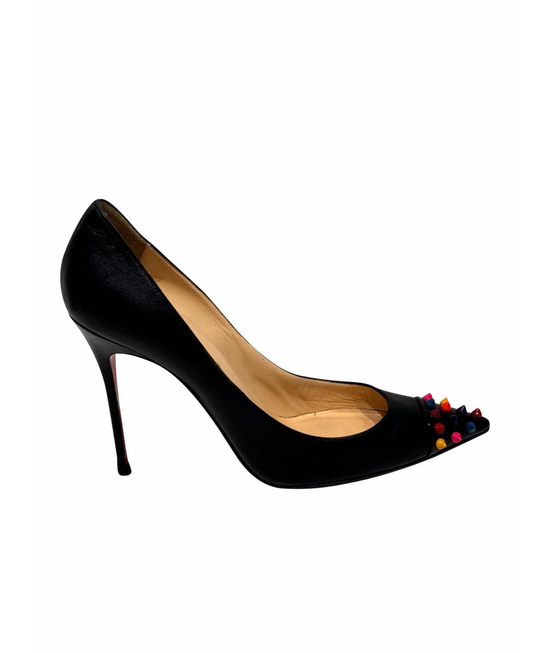 CHRISTIAN LOUBOUTIN Черные кожаные туфли, фото 1