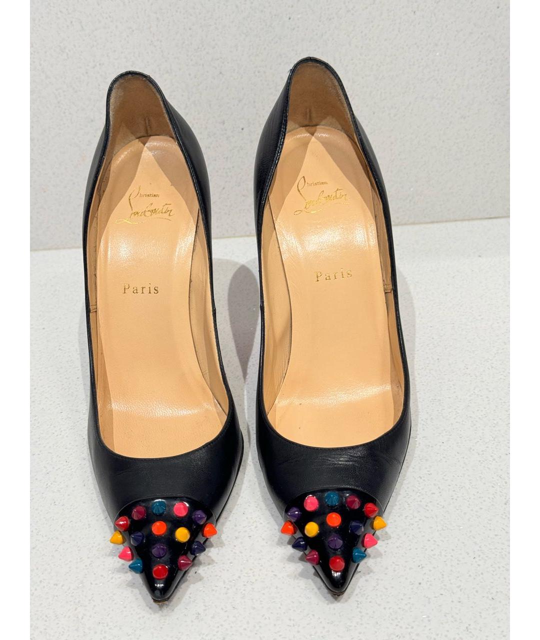 CHRISTIAN LOUBOUTIN Черные кожаные туфли, фото 2