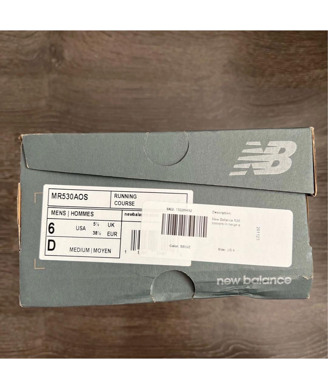 NEW BALANCE Бежевые кроссовки из искусственной кожи, фото 2