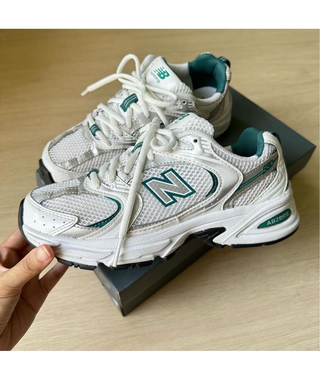 NEW BALANCE Зеленые кроссовки из искусственной кожи, фото 2