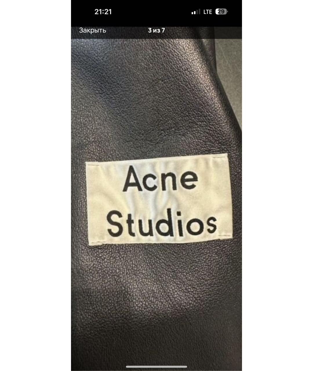 ACNE STUDIOS Черная кожаная куртка, фото 4