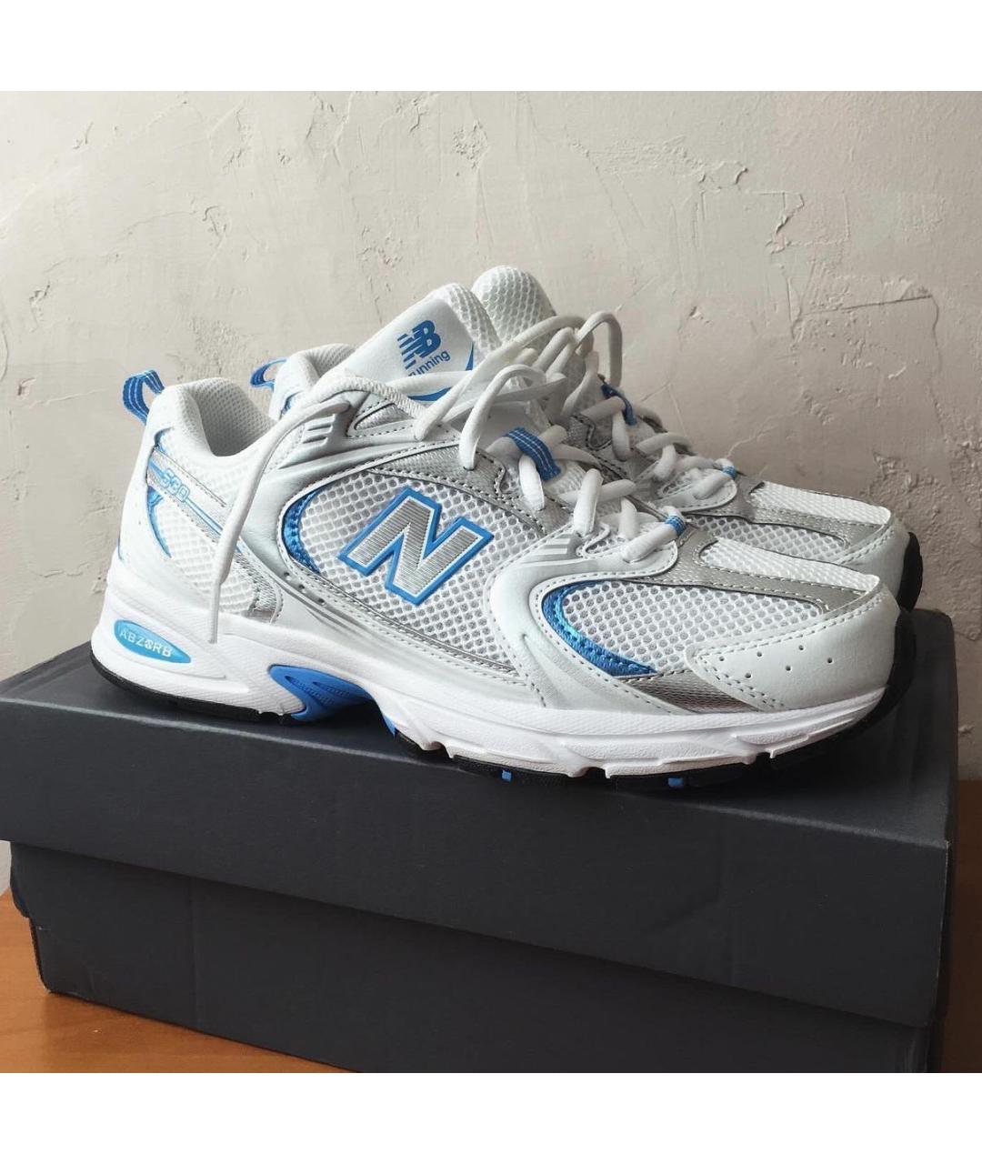 NEW BALANCE Голубые кроссовки из искусственной кожи, фото 5