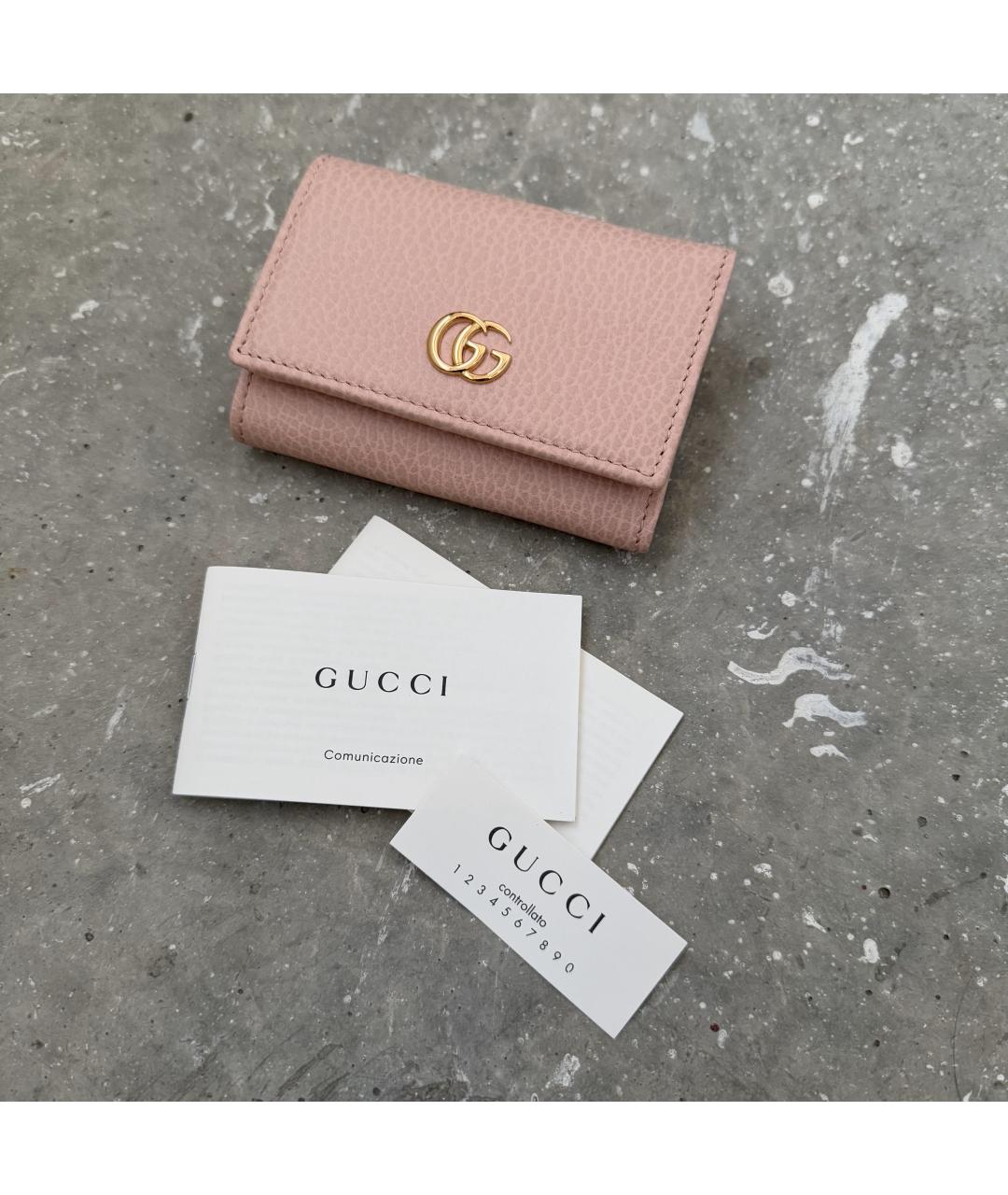 GUCCI Розовый кожаный кошелек, фото 2