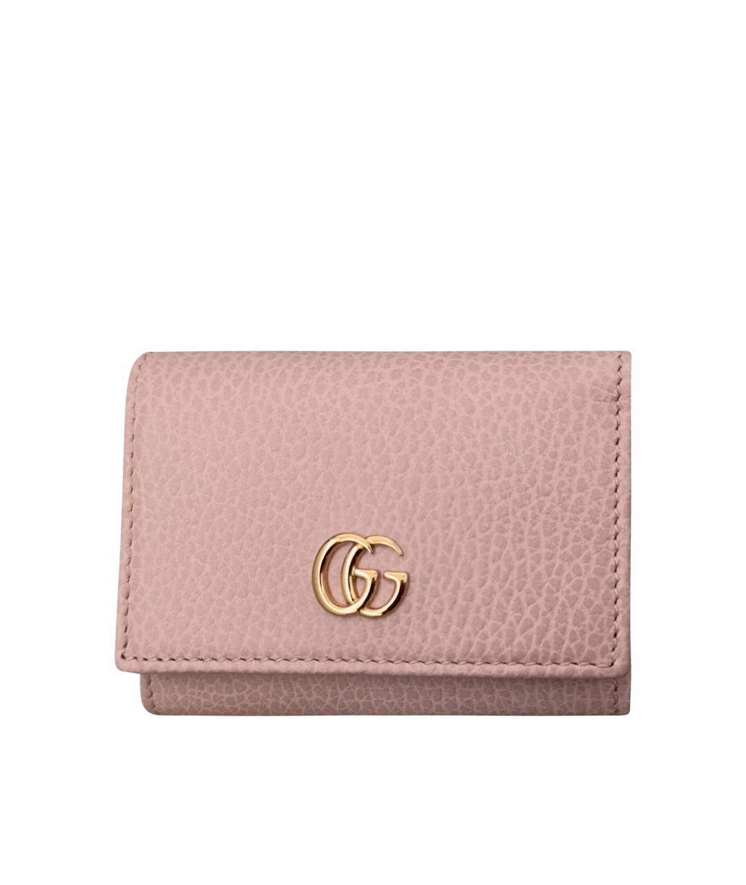 GUCCI Розовый кожаный кошелек, фото 1