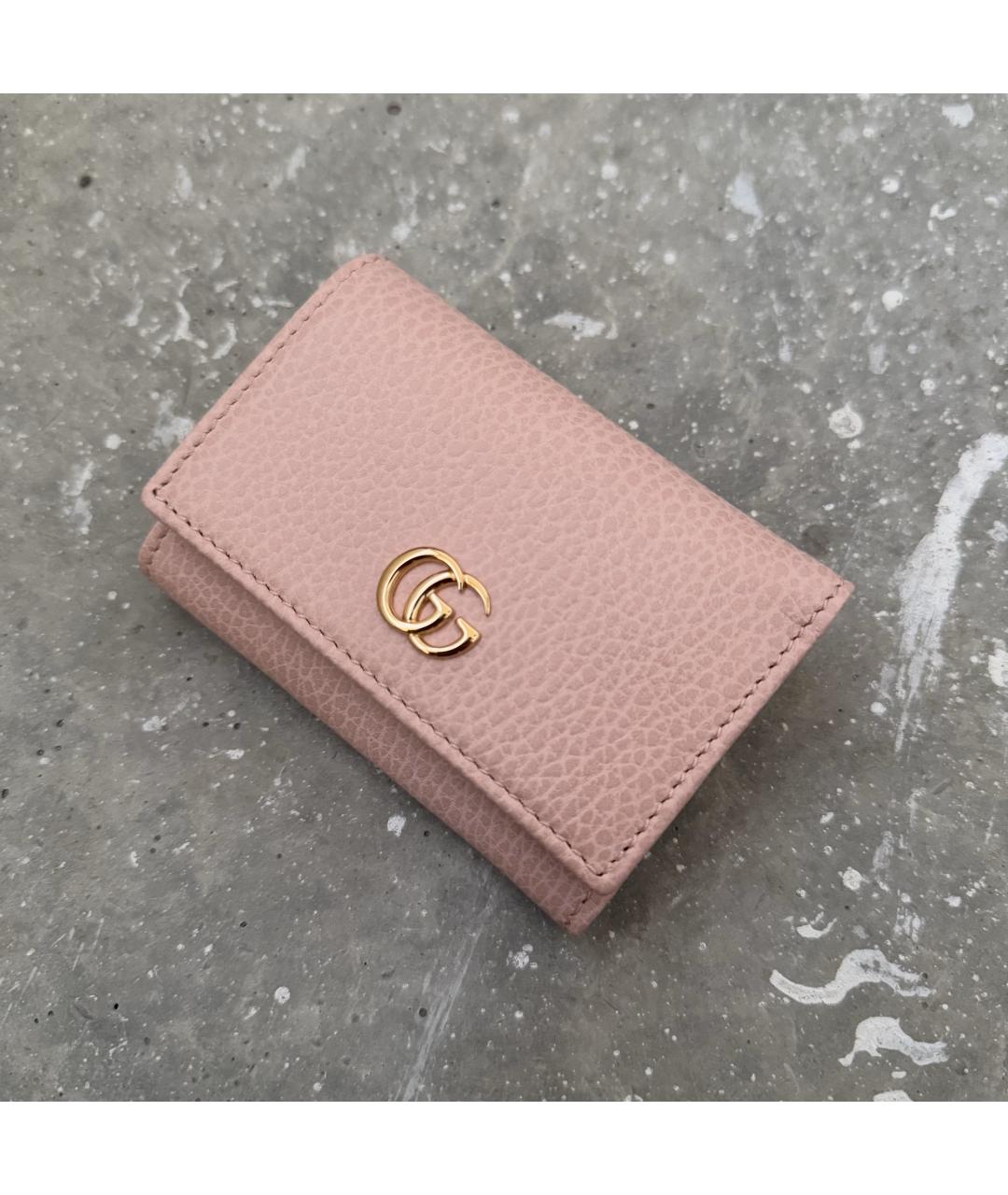 GUCCI Розовый кожаный кошелек, фото 10