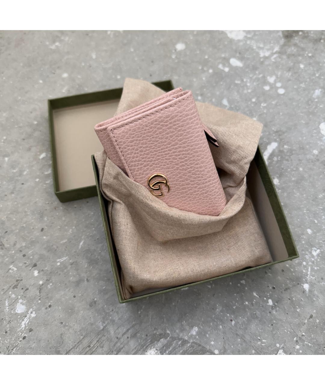 GUCCI Розовый кожаный кошелек, фото 8