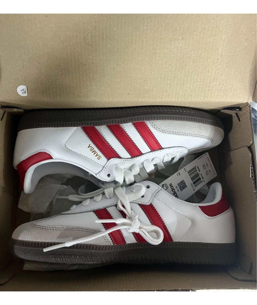 ADIDAS Красные кеды из искусственной кожи, фото 2