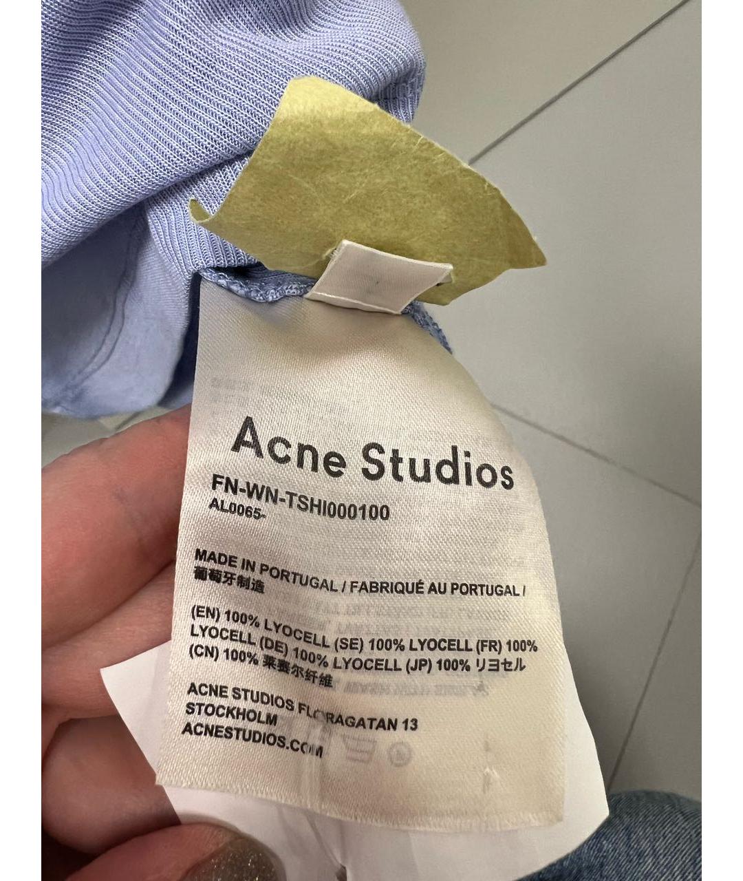 ACNE STUDIOS Голубая футболка, фото 7