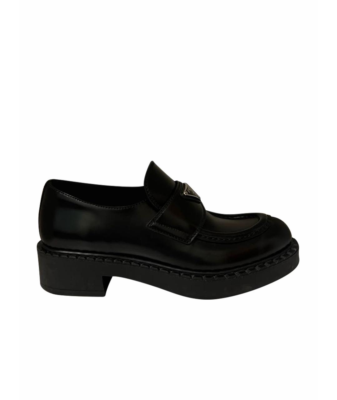 PRADA Черные кожаные лоферы, фото 1