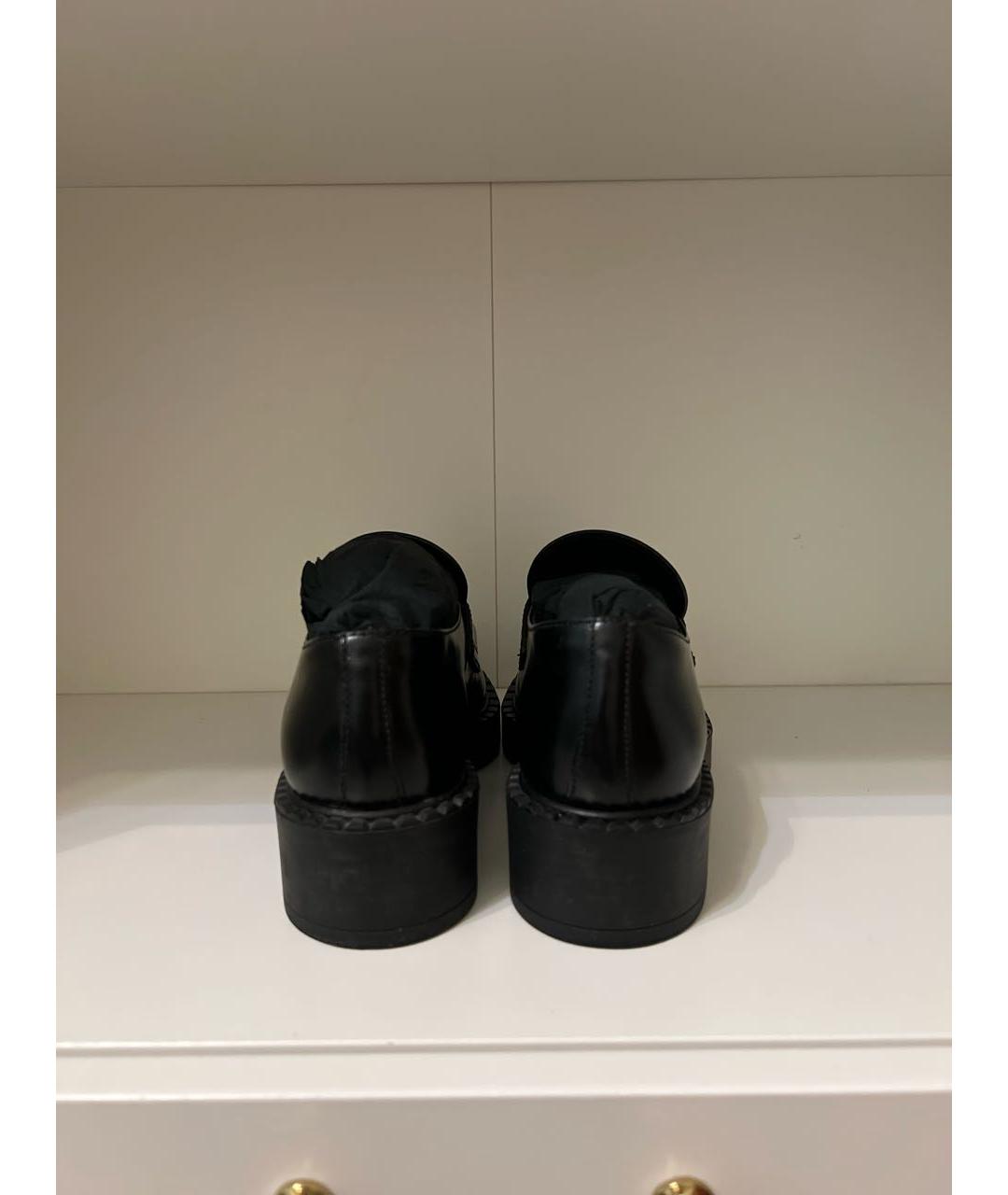 PRADA Черные кожаные лоферы, фото 4