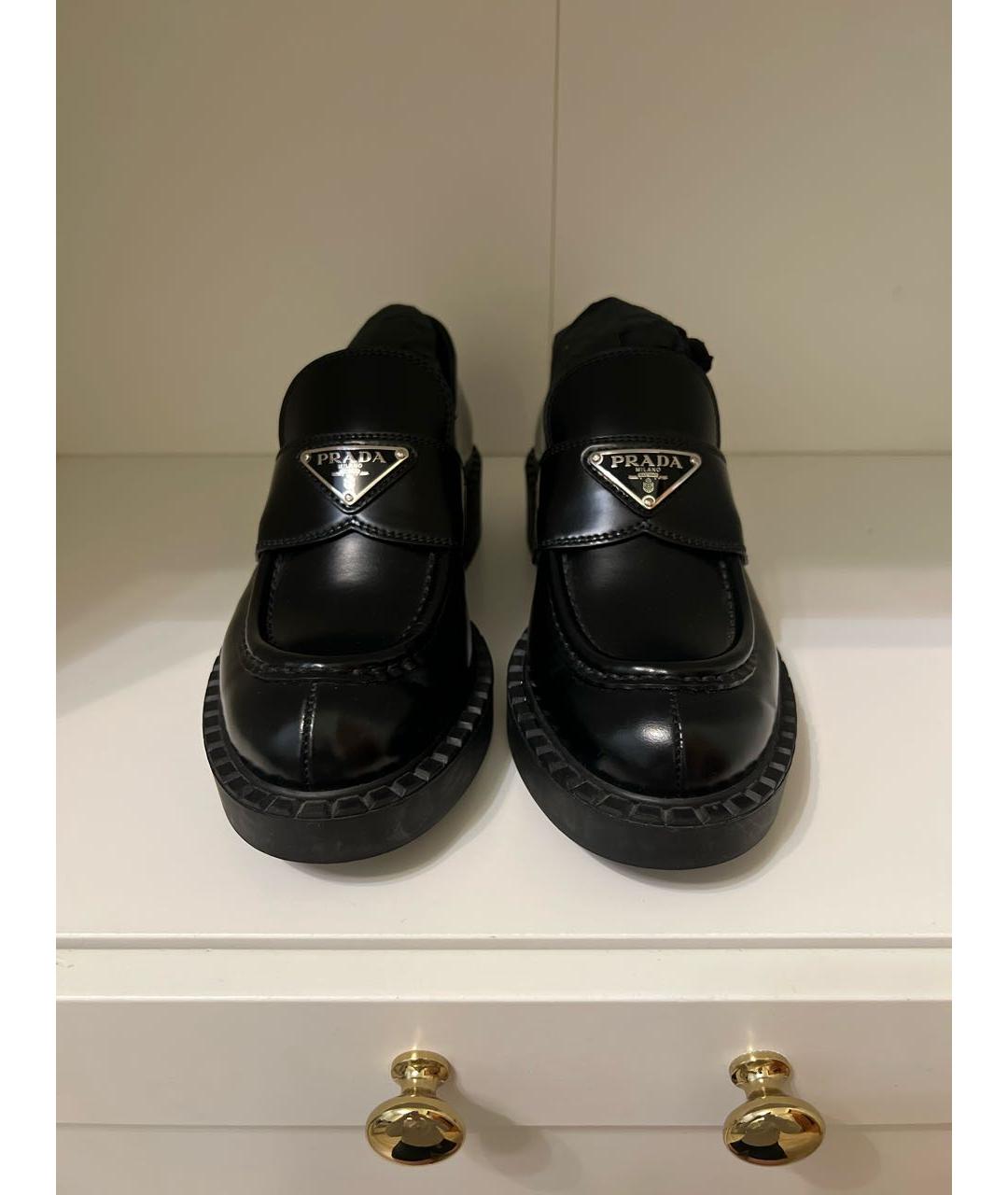 PRADA Черные кожаные лоферы, фото 2